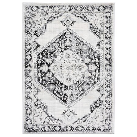 Safavieh 4 x 6 ft. Brentwood Collection Rectangle Power Loomed Rug Black & Ivory BNT871Z-4